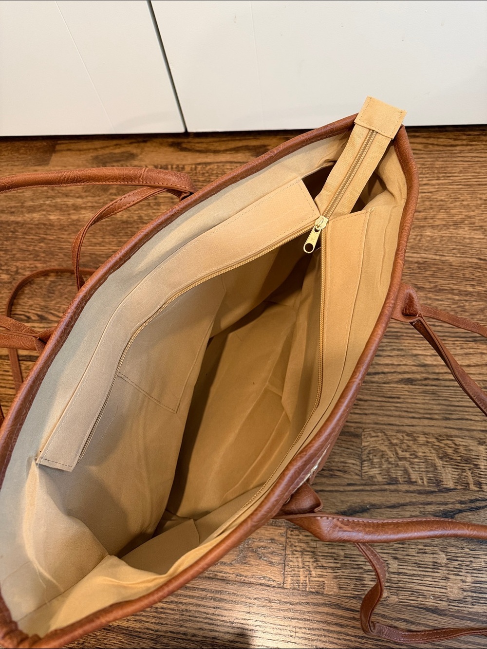 Rattan Tote Bag w Brown Trim, two handles - Women Bags, Beach Bags, Medium Tote - Picture 6 of 6